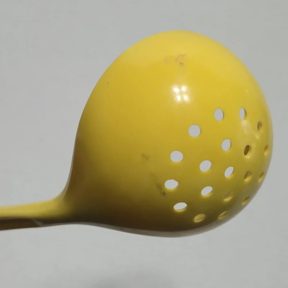 Vtg Copco Yellow Melamine Slotted Spoon‎ Strainer Ladle #651 MCM USA Retro 11
